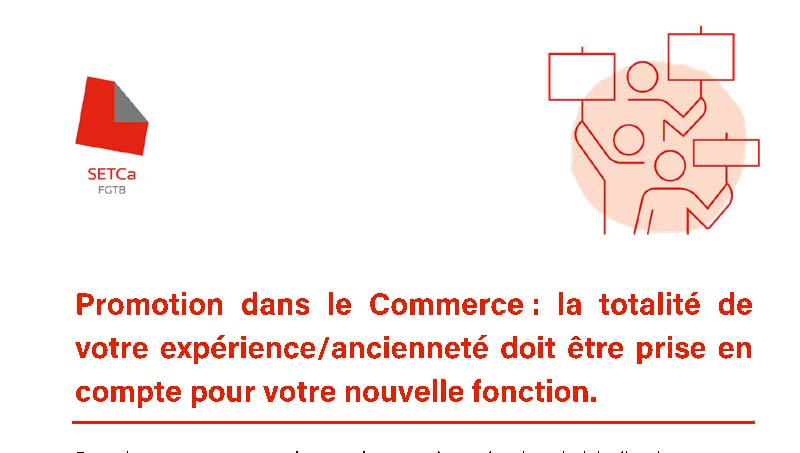 Setca Promotion dans le Commerce | SETCa Mons-Borinage