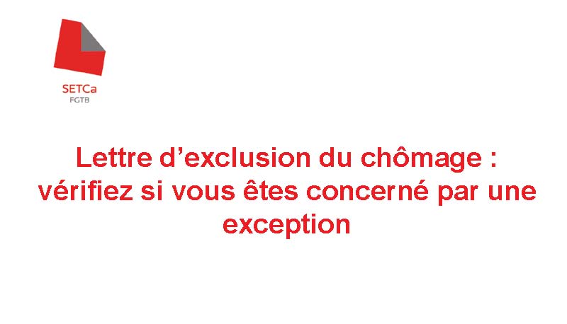 Setca Exclusion du chômage | SETCa Mons-Borinage